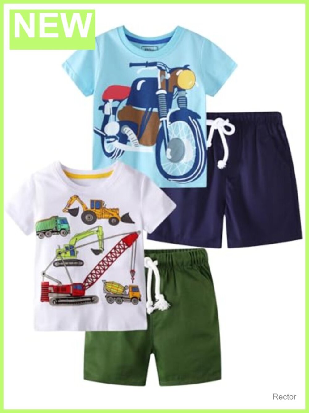 Toddler Boys Cotton Short Set 2-Piece Outfit Summer Dinosaur Shirt & Shorts